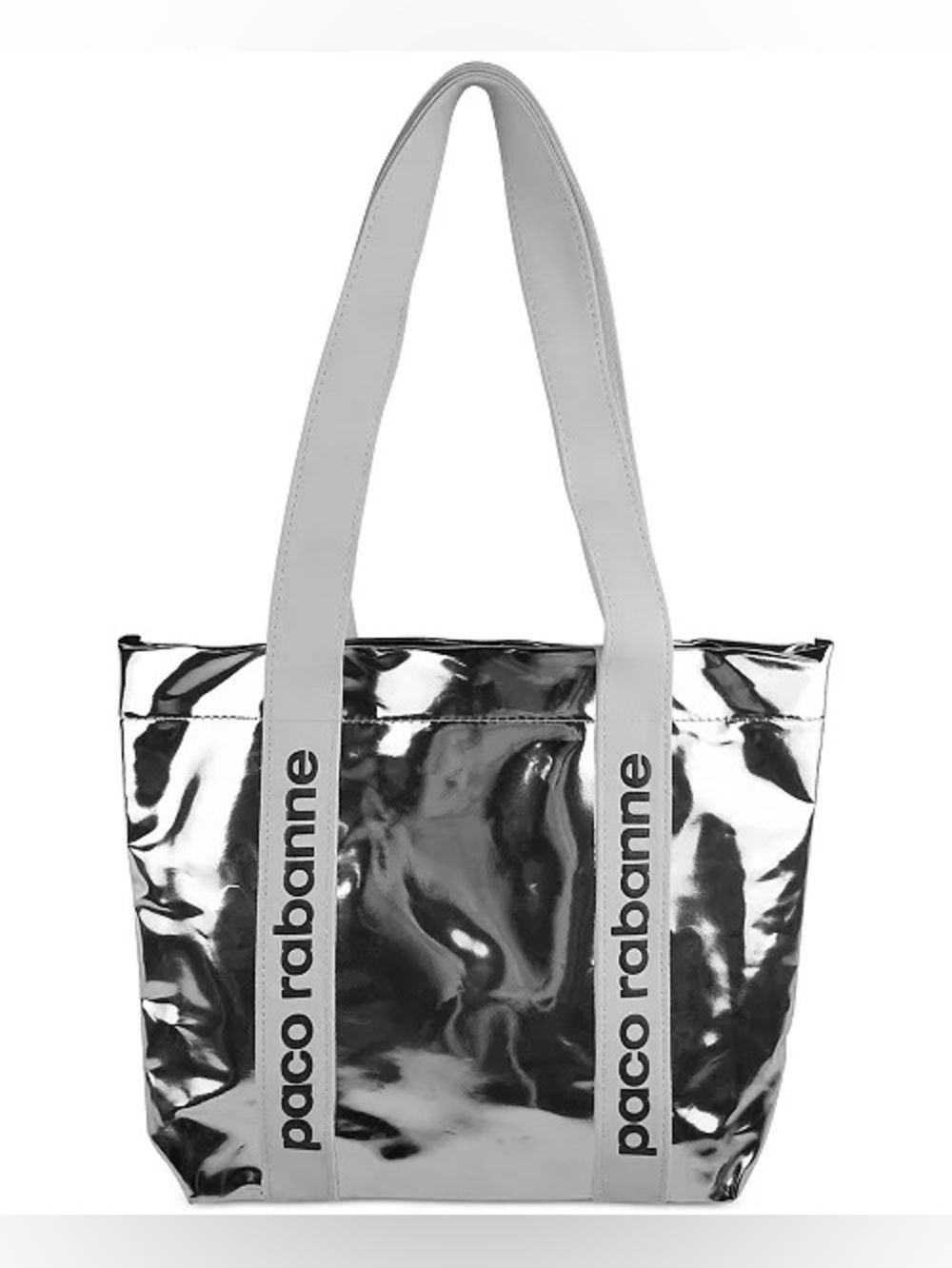 PACO RABANNE METALLIC SILVER TOTE